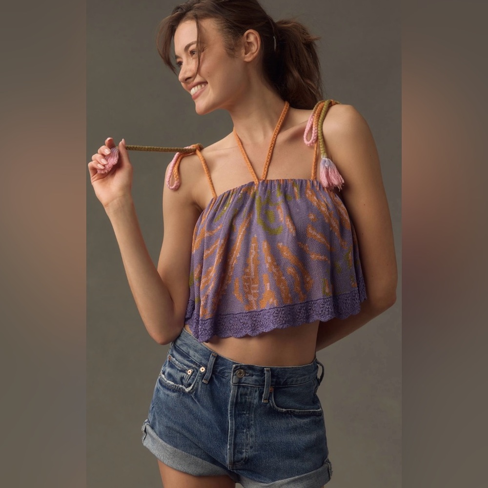 By Anthropologie Flounce Knit Tank